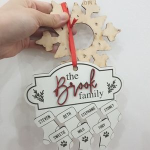 2023 Family Ornament,Personalized Wooden Christmas Ornament